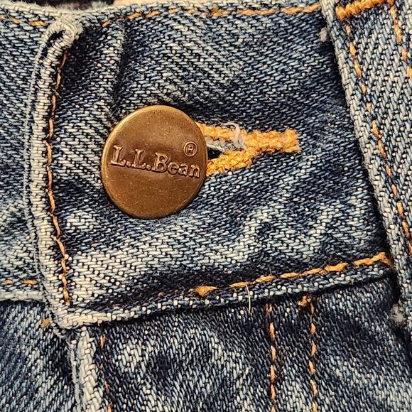 L.L. Bean Jeans Womens 8/R Dark Wash Original Fit Flannel High Waist 100% Cotton - Picture 3 of 7
